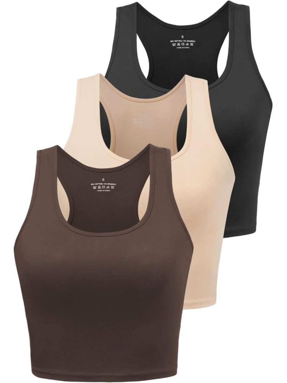3 Pack Women's Cotton Sleeveless Crop Tops for Workout & Yoga - Comfy & Stylish